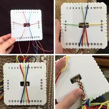 (Никита) 2 шт круглый квадратный кумихимо бисерный шнур дисковая пластина для плетения DIY оплетка One Size белый
