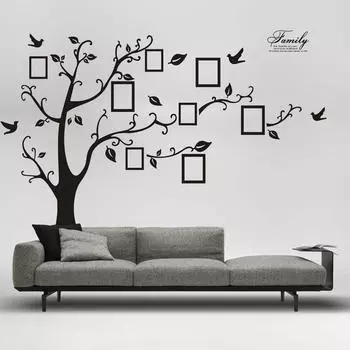 (Никита) 3D DIY Фото Дерево ПВХ Наклейки на стены Клейкие наклейки на стены Mural Art Home Decor