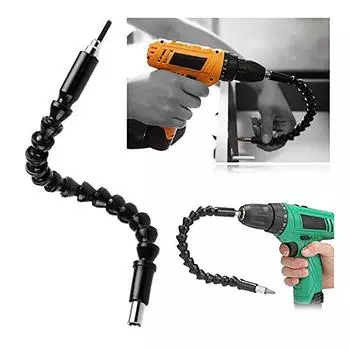 (Никита) Биты с гибким валом. Удлинительная отвертка. Держатель сверл. Соединительное звено. One Size чёрный