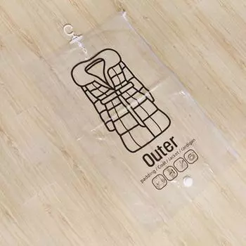 (Никита) Боковая подвесная прозрачная вакуумная сумка для хранения, компрессионный мешок, крючок для одежды One Size