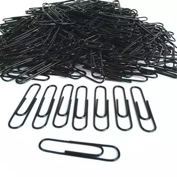 (Никита) Черные офисные скрепки для бумаг, 100 шт., школьные принадлежности, учебная статья One Size чёрный