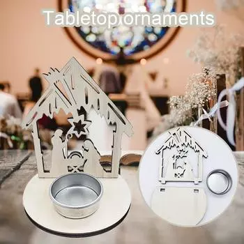 (Никита) Деревянные поделки Рождество Христа Религиозные украшения Творческий деревянный орнамент One Size жёлтый