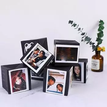 (Никита) DIY креативная открытка с сюрпризом для партнера, подруги, друзей, набор фотокарточек One Size чёрный