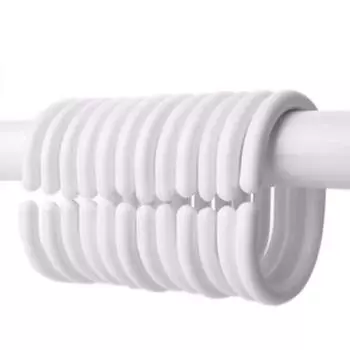 (Никита) Двойной крючок для занавески для душа, крючок для занавески для душа, набор колец, инструменты для ванной комнаты One Size белый