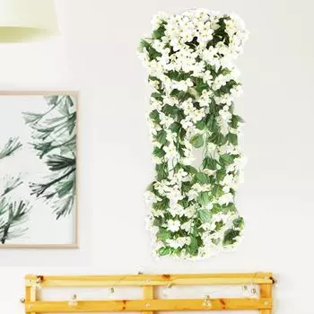 (Никита) Искусственные растения, подвесные искусственные цветы, листья, виноградные лозы, садовые украшения One Size белый