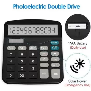 (Никита) Калькулятор Стандартная функция Настольный калькулятор Черный One Size чёрный