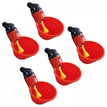 (Никита) Кормовой автоматический птичий курятник для птицы, курицы, поилка для воды, чашки для питья, 5 шт. One Size красный