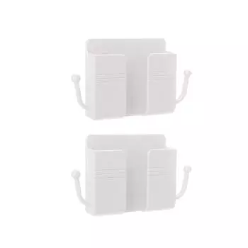 (Никита) Настенный держатель для телефона Ящик для хранения мобильного телефона Настенный ящик для хранения Стеллаж для хранения PunchFree One Size белый