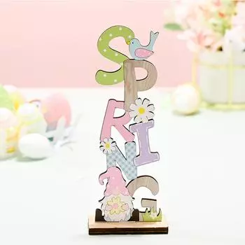 (Никита) Пасхальные Украшения Пасхальные Деревянные Печатные Украшения Пасхальная Атмосфера Макет One Size