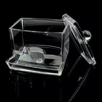 (Никита) Qtip Swab Акриловый хлопковый органайзер Коробка для хранения косметических палочек One Size