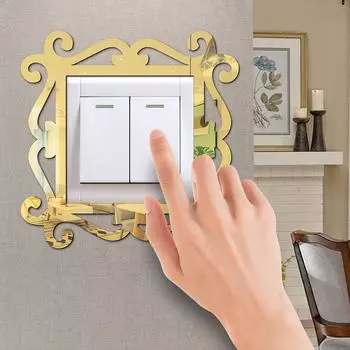 (Никита) Рамки для фотографий в стиле зеркала на стене с наклейками для домашнего декора для магазина One Size золотой