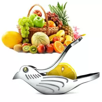 (Никита) Ручная соковыжималка для лимона, нержавеющая сталь, соковыжималка для лимона в форме птицы, соковыжималка для лимона, портативный ручной пресс для фруктов для апельсина, лайма, граната One Size серебряный