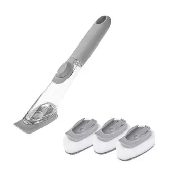 (Никита) Щетка для мытья посуды 2IN1, щетка для мытья посуды с длинной ручкой, щетка для мытья посуды, щетка для мытья посуды One Size серый