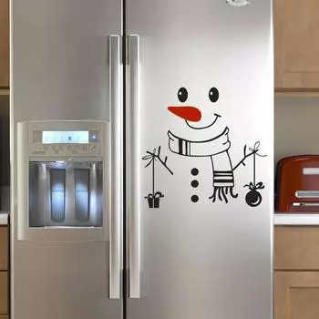 (Никита) Симпатичные наклейки на холодильник Happy Delicious Kitchen Холодильник Наклейки на стену Искусство One Size чёрный