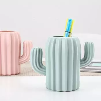 (Никита) Творческий пластиковый держатель для ручек, настольный офис, канцелярские принадлежности, пенал, контейнер One Size светло-зеленый