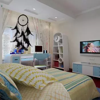 (Никита) Украшение перьев ловца снов ручной работы для домашнего декора комнаты настенного подвешивания One Size чёрный