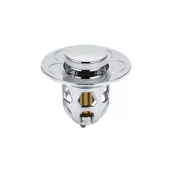 (Никита) Универсальная пробка для утечки воды в умывальнике, прыгающая пробка из нержавеющей стали, преобразователь для раковины, прыгающая пробка для воды One Size серебряный