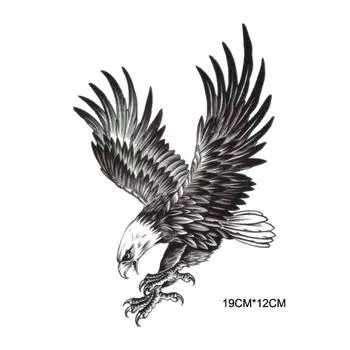 (Никита) Водонепроницаемый орлиное перо Ласточка Временные татуировки 3D Бабочка Цветок Поддельные Ta One Size чёрный