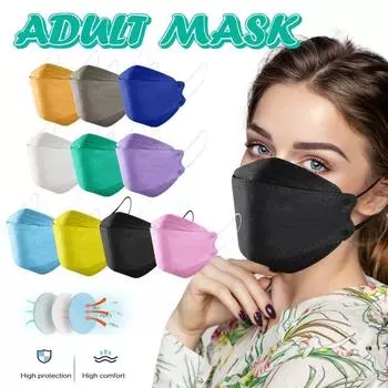 Nikitas 50PC Взрослая уличная маска для предотвращения капель и дымки, нетканая маска для лица с рыбой F