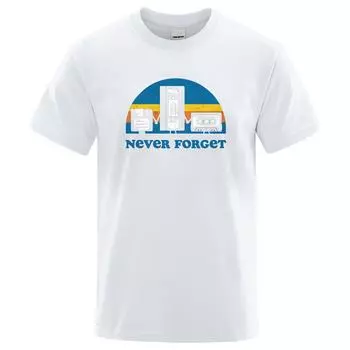 Никогда не забывайте саркастическую графическую музыку смешную принтованную футболку мужскую свободную футболку большого размера повседневную дышащую одежду с коротким рукавом S красный