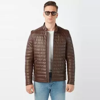 Nikola Мужское пальто из натуральной кожи каштанового цвета