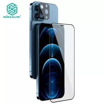 NILLKIN 2-в-1 HD полное покрытие из закаленного стекла для iPhone 12 Pro, защита от царапин, защита экрана камеры