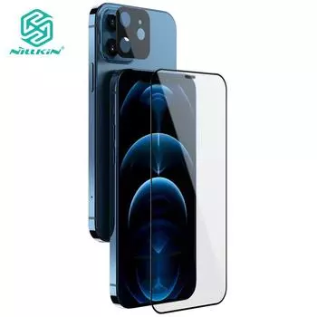 NILLKIN 2-в-1 HD полное покрытие из закаленного стекла для iPhone 12 Mini, защита от царапин, защита экрана камеры