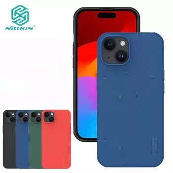 NILLKIN Чехол Super Frosted Shield Pro для iPhone 15, чехол для телефона, ультратонкий матовый TPU + PC, противоударный чехол с защитой от отпечатков пальцев For iPhone 15 чёрный