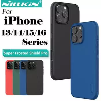 NILLKIN Для iPhone 16 Pro Max / 15 Pro Frosted Shield Pro чехол для телефона PC+TPU жесткая защитная задняя крышка для iPhone 14 13 серии For iPhone 15 чёрный