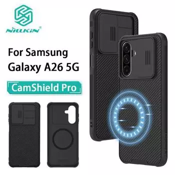NILLKIN Для Samsung Galaxy A26 5G чехол для телефона CamShield Pro Magnetic Case Защитный чехол для камеры Slide Cover Samsung Galaxy A26 5G чёрный
