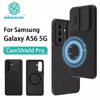 NILLKIN Для Samsung Galaxy A56 5G чехол для телефона CamShield Pro Magnetic Case Защитный чехол для камеры Slide Cover Samsung A56 5G чёрный