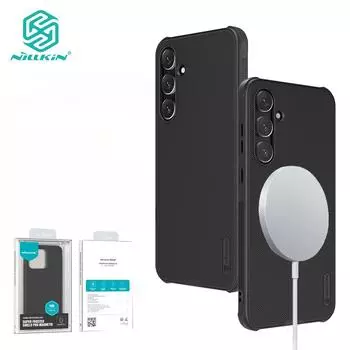 NILLKIN Магнитный суперматовый чехол Shield Pro для Samsung Galaxy A55, ультратонкий матовый противоударный чехол с защитой от отпечатков пальцев, задняя крышка For Galaxy A55 чёрный