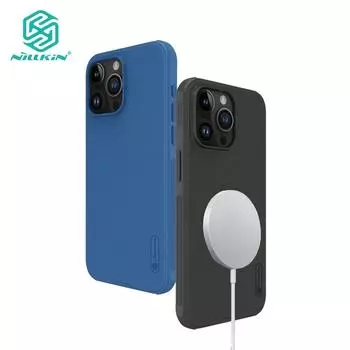 NILLKIN Магнитный чехол Super Frosted Shield Pro для iPhone 15 Pro Max, матовый чехол из ТПУ + ПК, противоударная задняя крышка с защитой от отпечатков пальцев For iPhone 15 pro max чёрный