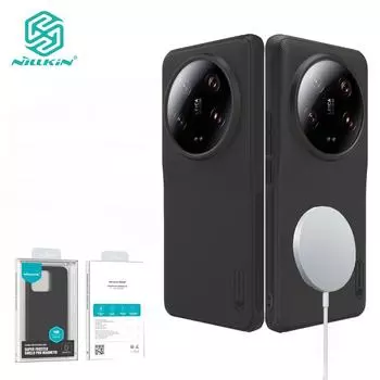 NILLKIN Магнитный чехол Super Frosted Shield Pro для Xiaomi Mi 13 Ultra, чехол для телефона ПК + Жесткая защитная задняя крышка из ТПУ For Xiaomi 13 Ultra чёрный