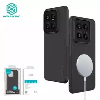 NILLKIN Магнитный чехол Super Frosted Shield Pro для Xiaomi Mi 14 Pro Матовый TPU + PC Противоударный чехол с защитой от отпечатков пальцев For Xiaomi 14 чёрный