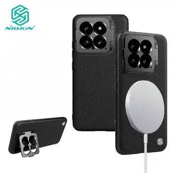 Nillkin Nylon Texturedo Prop Magnetic Case For Xiaomi Mi 14 Case Fiber Camera Flip Bracket Shockproof Back Cover