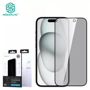NILLKIN Privacy Guardian полноэкранное закаленное стекло для iPhone 15, защита от царапин и отпечатков пальцев, защита от взрывов For iPhone 15 серый
