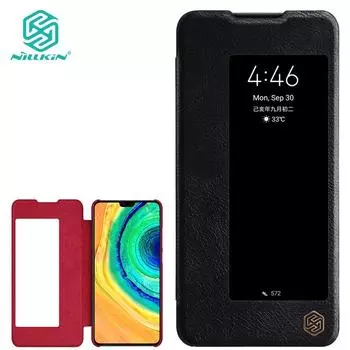 NILLKIN Роскошные кожаные чехлы-раскладушки серии Qin для Huawei Mate 30 Qin с умным видом из переднего окна Huawei Mate 30 коричневый