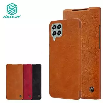 NILLKIN Роскошный чехол для телефона из искусственной кожи QIN для Samsung Galaxy M33 5G, защитный откидной чехол с держателем для карт Samsung Galaxy M33 5G чёрный