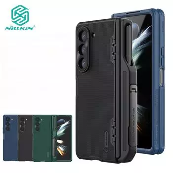 NILLKIN Супер матовый складной чехол для Samsung Galaxy Z Fold 5, матовый чехол из ТПУ + ПК, противоударная задняя крышка с защитой от отпечатков пальцев For Galaxy Z Fold5 чёрный