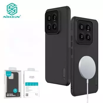 NILLKIN Жесткий чехол из ПК + ТПУ Shield Pro, магнитный чехол для телефона Xiaomi Mi 14 Pro, ультратонкий противоударный чехол с защитой от отпечатков пальцев, задняя крышка Xiaomi Mi 14 Pro чёрный