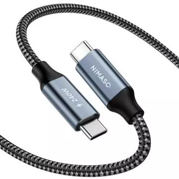 NIMASO 240W USB C Cable Super Fast Charging 3M Type-C Cable Heavy Duty Nylon 480Mbps Data Transfer Compatible with Type C Models such as iPhone 16/15