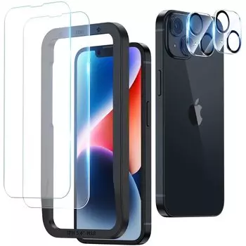 NIMASO Glass Film Camera Film для iPhone 14 Защитная пленка Закаленное стекло с направляющей рамкой Защита объектива камеры Твердость 9H Ударопрочная