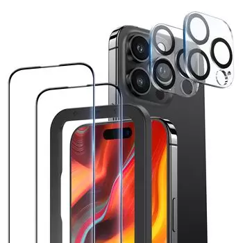 NIMASO Glass Film Camera Film для iPhone 15 Pro Max, закаленная стеклянная пленка с полной защитой и направляющей рамкой, защитная крышка объектива камеры, твердость 9H