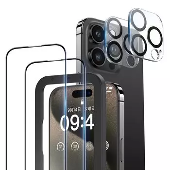 NIMASO Glass Film Camera Film для iPhone 15 Pro, закаленная стеклянная пленка с полной защитой и направляющей рамкой, защитная крышка объектива камеры, твердость 9H