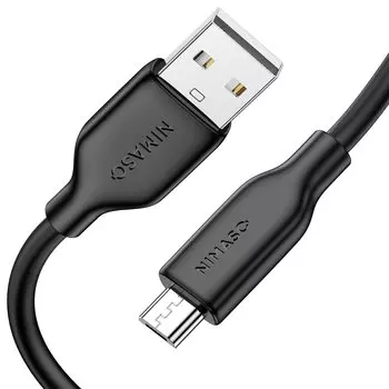 NIMASO Micro USB Cable Micro Android Charging Cable disconnection USB fast Compatible with Micro B devices such as NCA23C643 (1m Black) [Silicon