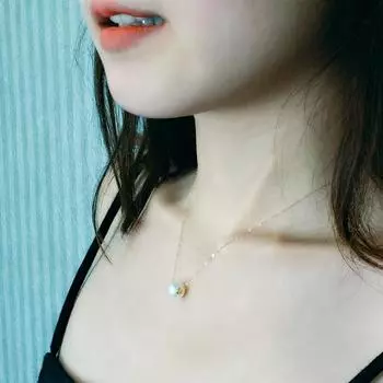 Нимфа 18k золотое ожерелье кулон круглый натуральный пресноводный жемчуг Au750 белый 8-10 мм Женское ювелирное украшение подарок 45cm