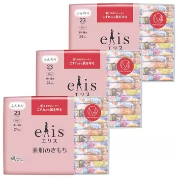 ninagawa collaboration design Eris Bare skin feel without wings 23cm daytime 72 sheets sheets x 3 M/mika (for use) (24 packs) [Bulk purchase]
