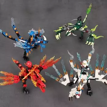 Ниндзя Дракон Рыцарь Модель Строительные Блоки Фигурки Человек Кирпичи Игрушки Для Подарка белый