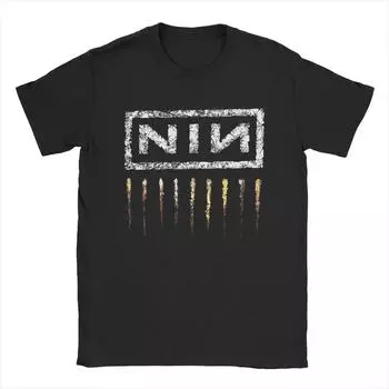 Nine Inch Nails NIN Мужские футболки Модная футболка с коротким рукавом и круглым вырезом Футболка 100% хлопок Подарочная одежда на день рождения S чёрный